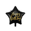 Picture of FOIL BALLOON STAR HAPPY BIRTHDAY BLACK 18 INCH